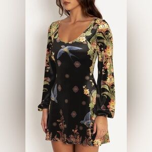 Blackmilk Waiting in the Wings Velvet Bishop dress